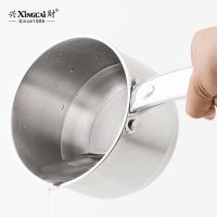 家用厨房水勺304不锈钢水瓢加厚长柄水舀子平底水壳大号汤勺粥勺