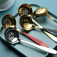 304不锈钢汤勺家用大号盛汤匙长柄不锈钢火锅勺子小漏勺喝汤调羹