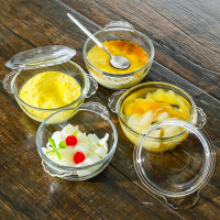 钢化玻璃碗蒸蛋碗宝宝婴儿辅食蛋羹碗家用透明耐高温小碗带盖