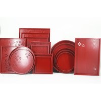 红色实木长方托盘 茶盘 日式茶盘 茶具 果盘 托盘 婚礼盘订做