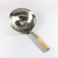不锈钢木柄勺水勺饲料勺大锅瓢汤瓢菜壳炒勺加厚餐厅厨房木柄菜勺
