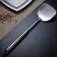 送304检测药水304不锈钢锅铲厨房用具一体长柄炒锅勺加厚炒菜铲子