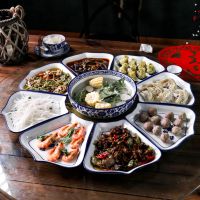 同款陶瓷加厚拼盘家用釉下彩网红大拼盘创意团圆碟子餐具组合