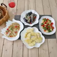 盘子陶瓷纯白色家用菜盘汤盘创意餐具早餐盘水果点心碟子套装