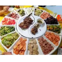 菜盘子家用创意餐具组合盘子圆形桌拼盘鱼盘餐盘网红流动菜碟套装