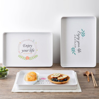 密胺托盘长方形放杯子茶盘 创意欧式家用大号餐具水杯盘子