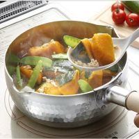 加厚铝制日式奶锅煮面锅煮粥锅木柄平底锅牛奶锅汁锅小汤锅