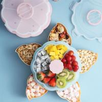 同款旋转果盘分格水果盘坚果盒零食盘旋转果盒糖果盒干果盘