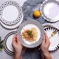 4个装北欧ins风陶瓷网红深浅菜盘意面水果牛排盘子家用甜品碟卡通