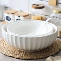 水煮鱼大碗家用陶瓷碗 欧式纯白面碗装汤超大号12英寸汤盆送汤勺