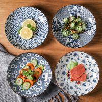 日式盘子家用水果盘陶瓷盘创意复古菜盘饺子盘菜碟鱼盘