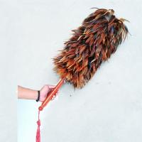 鸡毛掸子除尘扫灰车用加密家用伸缩加长加厚清洁鸡毛扫|黑红加厚60厘米木把