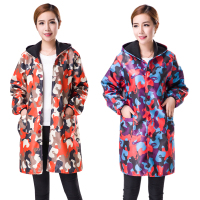 冬季厨房围裙长袖保暖加绒罩衣成人女防水加厚大褂男士大人工作服