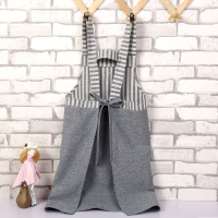 日式棉麻家用厨房围裙防油成人做饭罩衣工作服咖啡店服文艺围裙