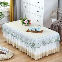 茶几罩蕾丝长方形客厅茶几套欧式桌子布盖巾加厚防滑上档次|欧尚米-纱边[送防水桌布] 宽65*长120*高40cm