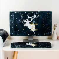 电脑罩台式简约现代液晶显示器键盘主机保护套屏幕盖布防尘|北欧鹿(三件套) 34英寸