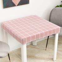 烤火罩套pvc桌面皮套正方形防水防油电暖桌罩pu皮防尘皮革电炉罩|粉色大格子 66*66