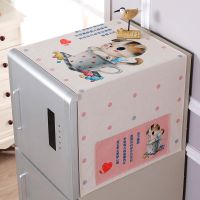 棉麻印花冰箱盖布遮盖防尘布滚筒洗衣机冰箱盖巾微波炉烤箱|茶杯猫 薄款双开冰箱55*165厘米