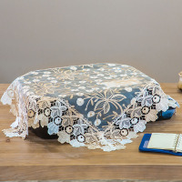 打印机盖布小茶具防尘布传真机电脑蕾丝一体复印机布|双色2144 85X85CM正方