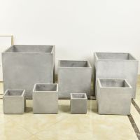 方型水泥地面大口径室内外阳台园林北欧简约镁泥花器新款