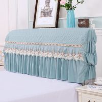 全包床头罩加厚夹棉床头套毛绒防尘保护罩木板欧式皮床床头保护罩|十里桃花-绿色 宽2.2米