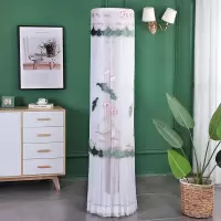 美的圆形空调罩立式圆柜机罩圆柱形空调开机不取柜机空调|荷花(绒布绣花)绿色开机不取 181高