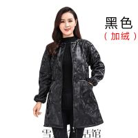 秋冬成人长袖防水拉链修身工作服外套围裙羽绒服女皮罩衣加绒加厚