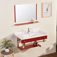 卫生间洗手盆挂墙式洗脸盆钢化玻璃盆简易洗面盆陶瓷盆浴室柜组合