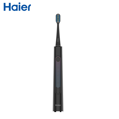 海尔(Haier)电动牙刷成人男女生情侣款充电式声波震动智能牙刷标配2刷头细软刷毛HB551-06璀璨黑