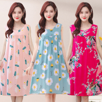 棉绸睡裙女士夏季薄款无袖背心2022新款睡衣人造棉家居服连衣裙