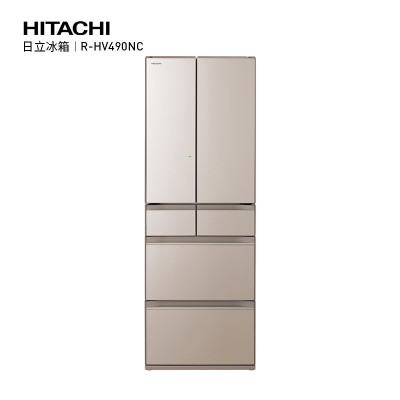 日立 HITACHI 日本原装进口475L风冷无霜自动制冰多门电冰箱R-HV490NC水晶金色、白色