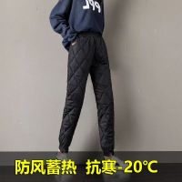 羽绒棉裤女加厚加绒秋冬季高腰休闲宽松外穿时尚轻薄学生保暖裤子