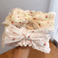 可爱草莓洗脸头箍发带女百搭蝴蝶结头饰束发带化妆敷面膜复古发箍