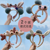 发箍女简约发捆韩国卡通头箍网红可爱洗脸束发带发窟压发防滑发卡