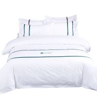 酒店宾馆床上用品民宿三件套60支全棉白色被罩五星级酒店四件套