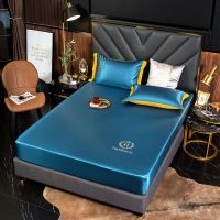 凉席家用可机洗床罩冰丝席单床笠三件套1.5米1.8米床单床笠刺绣款