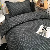 学生宿舍床上三件套简约水洗棉床单被套四件套春秋单人床品套件男