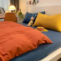 纯色混搭风被套床单床品四件套北欧ins春秋学生宿舍床上三件套夏