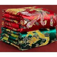 杭州丝绸织锦缎婚庆被套大红绿软锻被面绸锻被罩结婚喜被龙凤百子