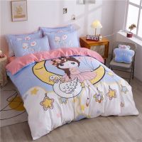 卡通公主风四件套儿童亲肤加厚磨毛学生宿舍床上三件套少女心被套