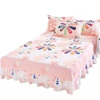 床围裙罩穿头罩床罩床头罩床裙全套床群 床裙 荷叶边床垫床单床笠