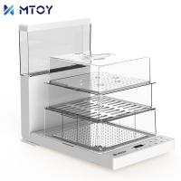 日本MTOY折叠电蒸锅(电子触摸版三层)多功能透明蒸汽锅智能多层蒸菜神器电蒸箱家用料理机高温蒸汽除菌杀毒