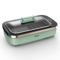 大宇(DAEWOO)电烧烤炉家用电烤炉无烟烧烤多功能电烤盘 韩式烤肉机 适合3-5人 SK1绿色