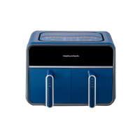 摩飞(Morphyrichards)空气炸锅 家用8L大容量可视双炸篮多功能空气炸烤箱 炸薯条鸡翅机MR8100轻奢蓝