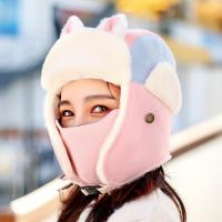 帽子秋冬骑车防寒帽防风电动车加绒口罩保暖时尚雷锋帽女韩版可爱