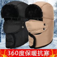 电动车挡风帽防寒冬季骑行男女抓绒口罩防风尘被保暖头套面罩围脖