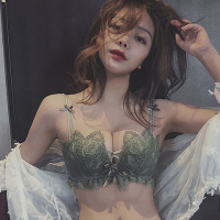 [优奈哲]美背内衣女无钢圈聚拢性感蕾丝文胸加厚胸罩 单件/套装