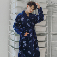 格格咪睡衣女秋冬季加厚加长款情侣法兰绒睡袍女韩版珊瑚绒浴袍男