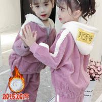 女童灯芯绒套装秋冬2019新款童装时髦洋气中大儿童加绒加厚两件套