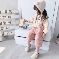 女童裤子小童冬季宝宝萝卜裤加厚秋冬棉裤婴儿童羊羔毛加绒裤外穿